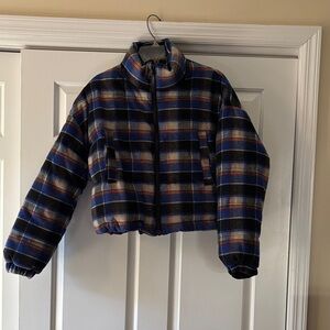 Urban Outfitters Black and Blue Plaid Jacket